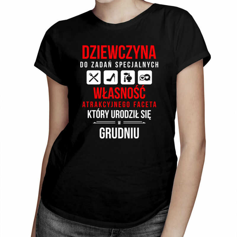 Dziewczyna do zadań specjalnych - grudzień - damska koszulka z nadrukiem