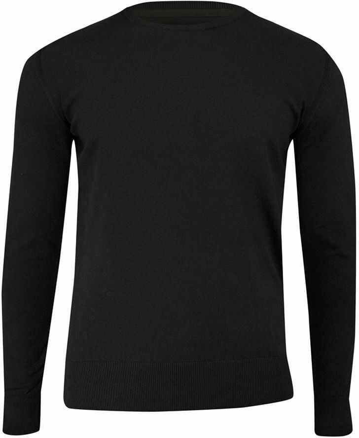 Sweter Czarny z Okrągłym Dekoltem (U-neck), Klasyczny -JUST YUPPI- Męski SWJTYUPSW10201kol2czarny