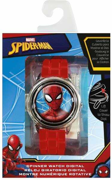 Zegarek cyfrowy ze spinerem w metalowej obudowie Spider-Man Kids Euroswan (MV15763)