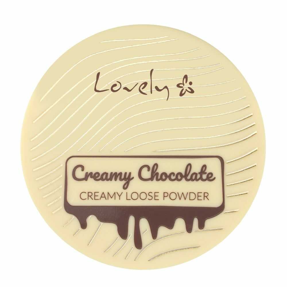 LOVELY Creamy Chocolate Loose Powder Czekoladowy, matowy puder brązujący do twarzy i ciała z ekstraktem z Nasion Kakao 8g