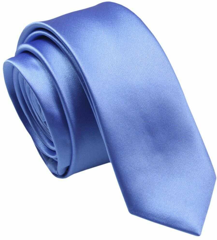 Krawat (Śledź) Męski 5 cm, Niebieski, Wąski, Gładki -ALTIES KRALTStani0790
