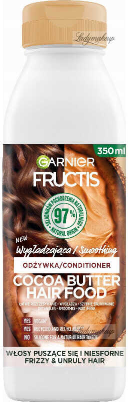 GARNIER - FRUCTIS - Cocoa Butter Hair Food - Smoothing Conditioner - Wygładzająca odżywka do włosów puszących się i niesfornych - 350 ml