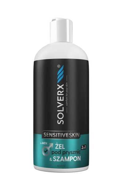 Sensitive Skin Men Żel pod prysznic i Szampon 2w1, SOLVERX, 400ml