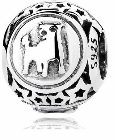 Rodowany srebrny charms do pandora znak zodiaku byk srebro 925