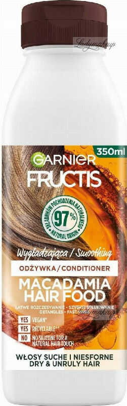 GARNIER - FRUCTIS - Macadamia Hair Food - Regenerująca odżywka do włosów zniszczonych - 350 ml
