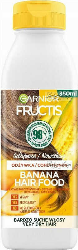 GARNIER - FRUCTIS - Banana Hair Food - Odżywcza odżywka do włosów bardzo suchych - 350 ml