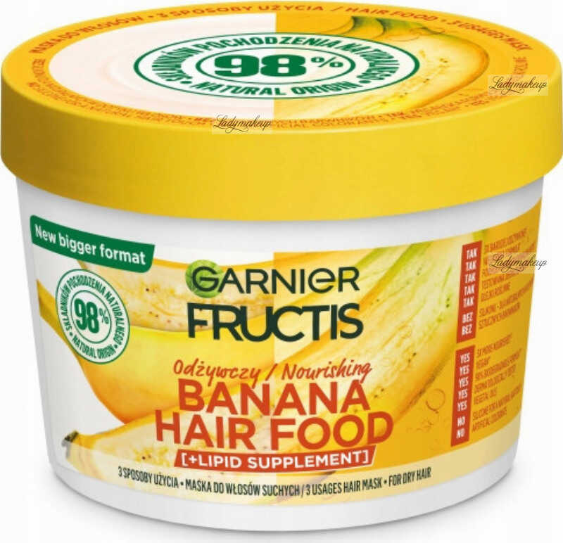 GARNIER - FRUCTIS - BANANA HAIR FOOD MASK - Odżywcza maska do włosów - Banan - 400 ml