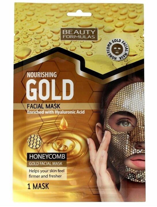 Złota Maseczka Odżywcza w Płachcie o Strukturze Plastra Miodu, Beauty Formulas Gold Facial Mask