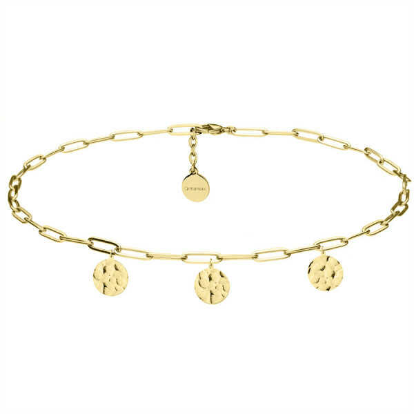 Pozłacane monetki choker ze stali szlachetnej
