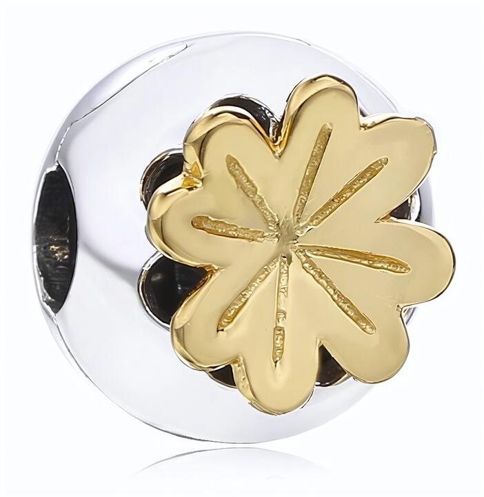 Rodowany pozłacany srebrny charms do pandora otwierana kulka ball kwiatek flower srebro 925 NEW207