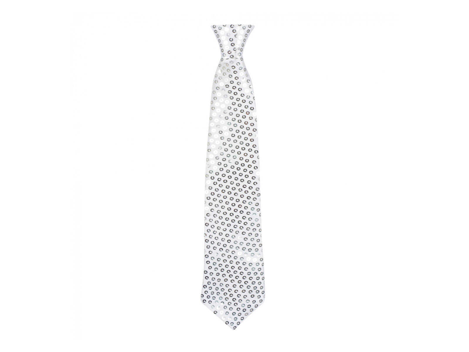 Krawat z cekinami srebrny - 1 szt.