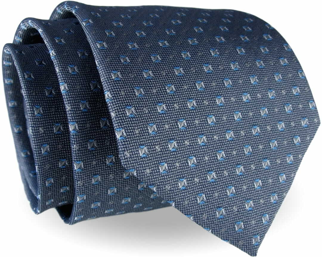Krawat Męski Elegancki Modny klasyczny szeroki szary we wzorki G226