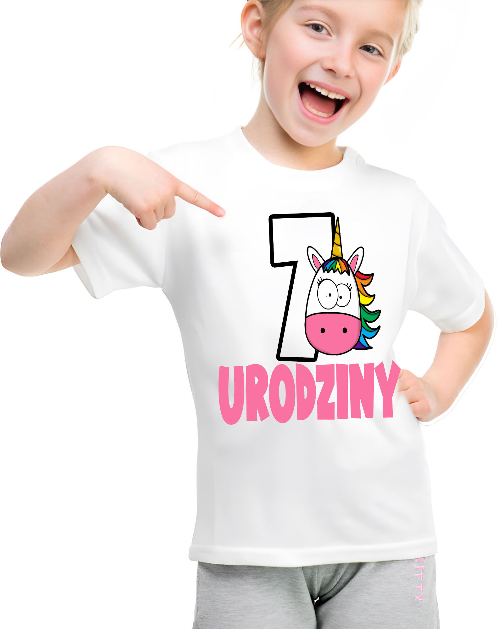 T-shirt Koszulka urodzinowa 7 Urodziny Jednorożec