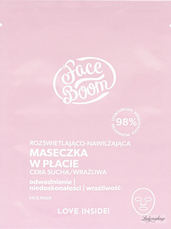 BodyBoom - FaceBoom - Face Mask - Rozświetlająco-nawilżająca maseczka w płacie