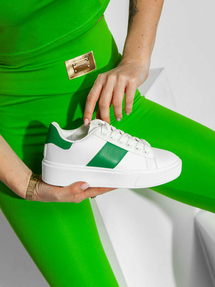 Zielone buty damskie sneakersy Denley 956