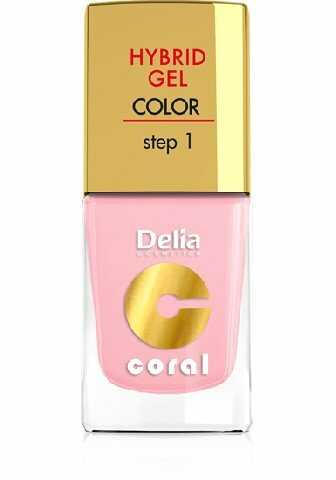 Delia Cosmetics, Coral Hybrid Gel, lakier do paznokci nr 04 róż pastelowy, 11 ml