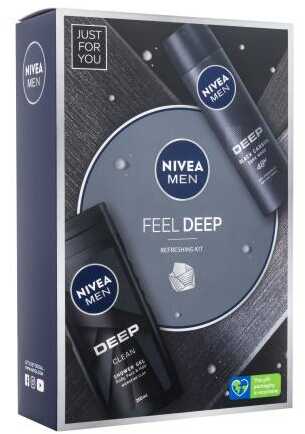 Nivea Men Feel Deep zestaw Żel pod prysznic 250 ml + antyperspirant 150 ml dla mężczyzn