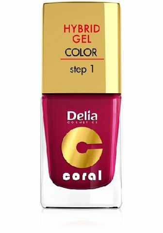 Delia Cosmetics, Coral Hybrid Gel, lakier do paznokci nr 06 wiśniowy, 11 ml
