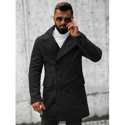 Płaszcz męski czarny OZONEE JB/1048