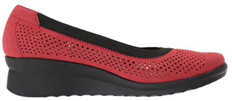 Czółenka damskie Clarks Caddell Trail czerwone261329025