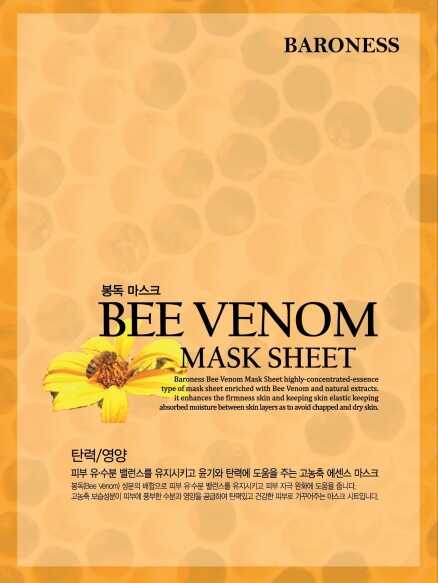 BARONESS Maska w płachcie uelastyczniająca z jadem pszczelim, 21g