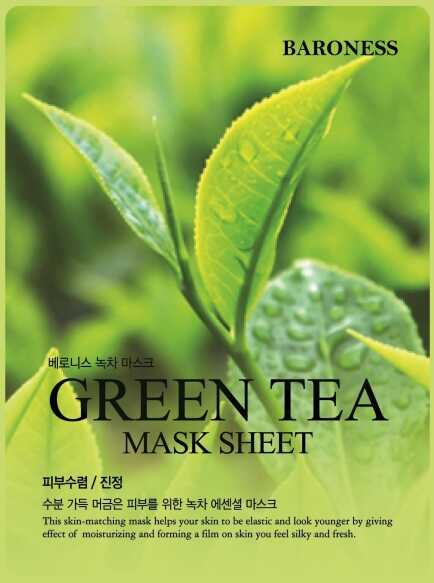 Oczyszczająco-odświeżająca maska do twarzy z ekstraktem z zielonej herbaty, Baroness