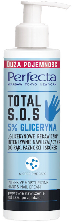 Perfecta - TOTAL S.O.S - Intensive Moisturizing Hand & Nail Cream - Intensywnie nawilżający krem do rąk, paznokci i skórek - 195 ml