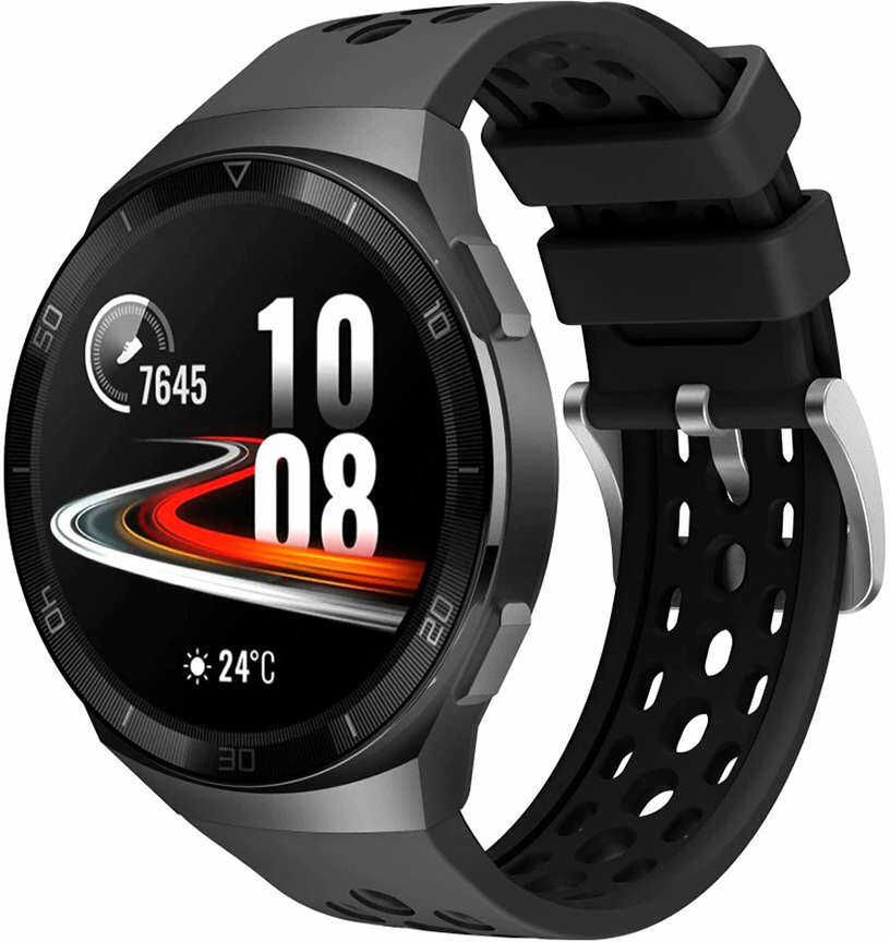 Gumowy Uniwersalny pasek sportowy Alogy soft band do smartwatcha 22mm Czarny
