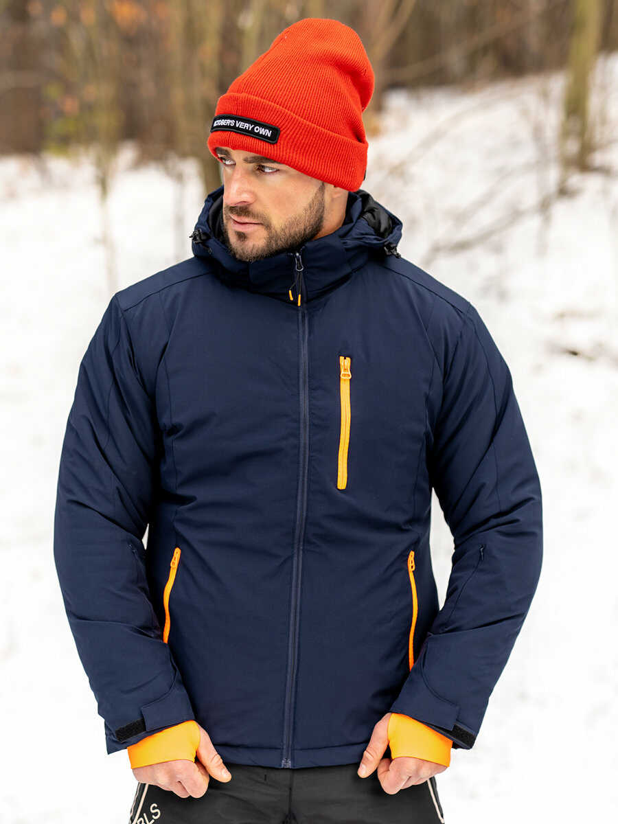 Granatowa kurtka męska zimowa sportowa Denley HH011A