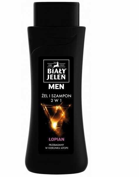 Biały Jeleń for Men Szampon Żel hipoalergiczny 2w1 z łopianem 300ml