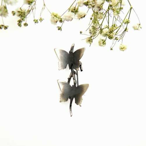 Broszka srebrna - Butterfly gray