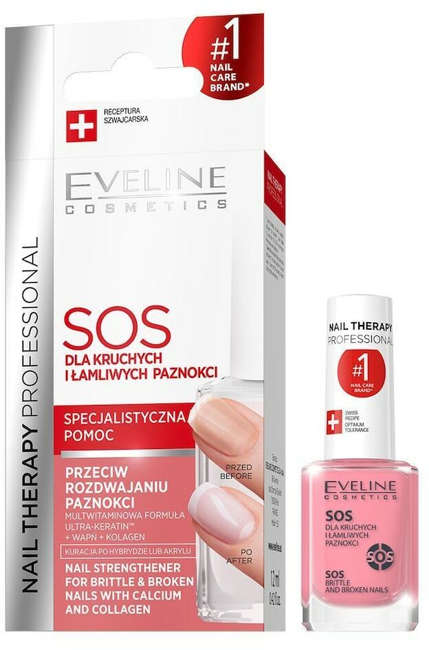 Eveline Cosmetics Nail Therapy Professional Odżywka wzmacniająca dla kruchych i łamliwych paznokci nagelpflegeset 12.0 ml