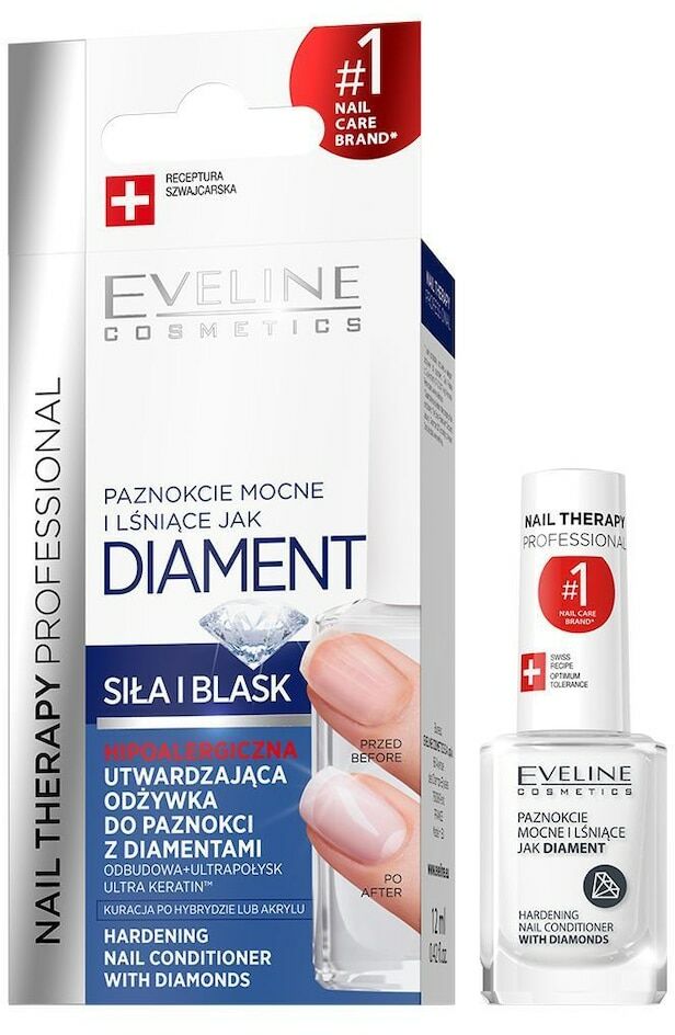 Eveline Cosmetics Nail Therapy Professional Odżywka utwardzająca z diamentami nagelpflegeset 12.0 ml