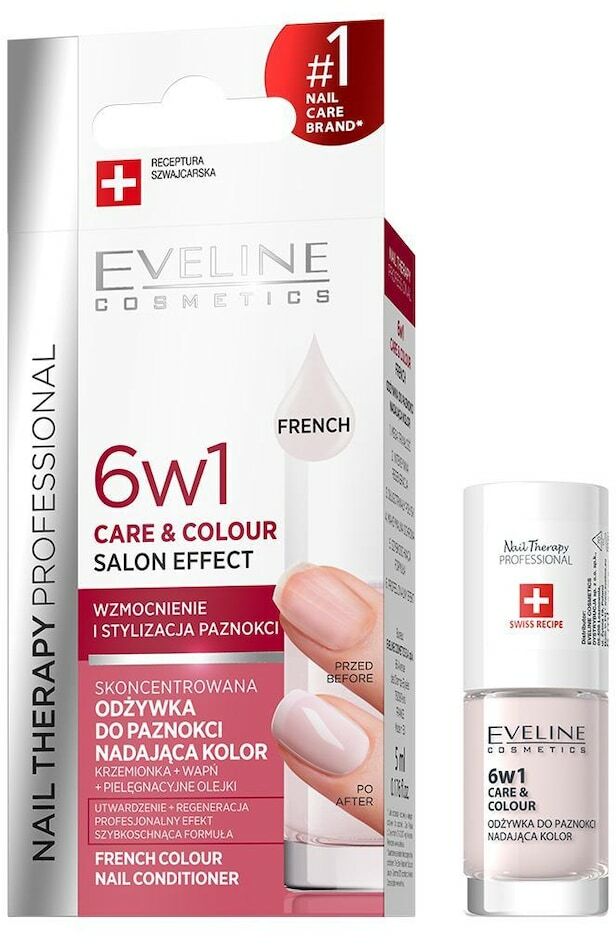 Eveline Cosmetics Nail Therapy Professional skoncentrowana odżywka do paznokci nadająca kolor, 6w1 nagelpflegeset 5.0 ml