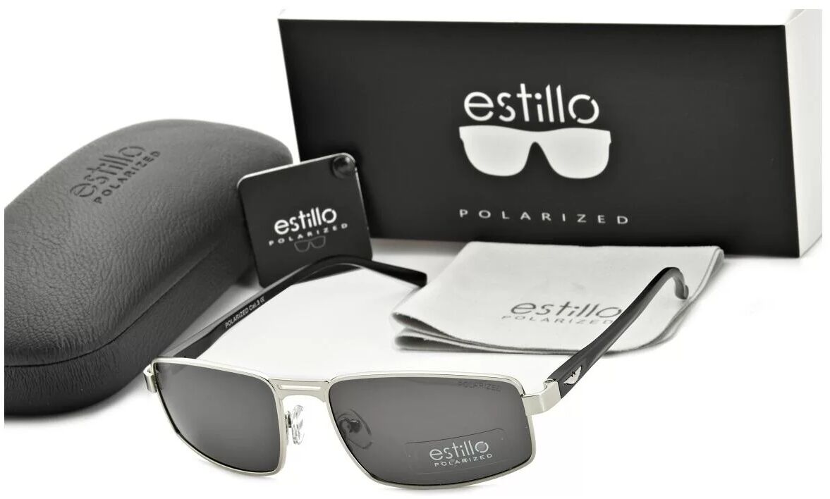 Estillo Męskie klasyczne okulary przeciwsłoneczne z polaryzacją EST-610-4