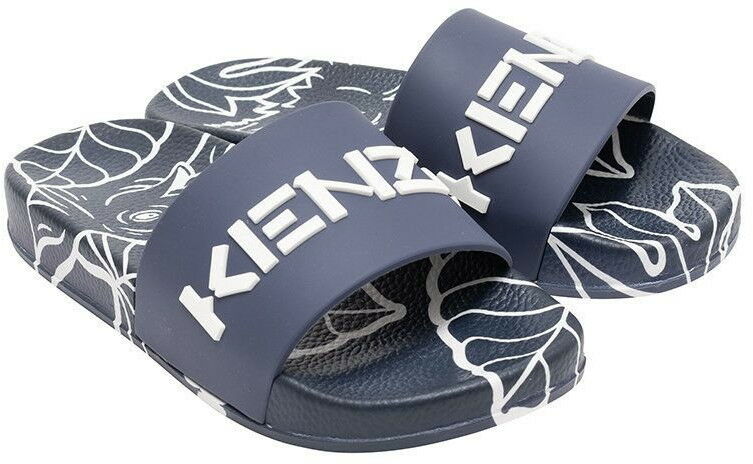 Kenzo Kids klapki dziecięce kolor granatowy - Kenzo kids