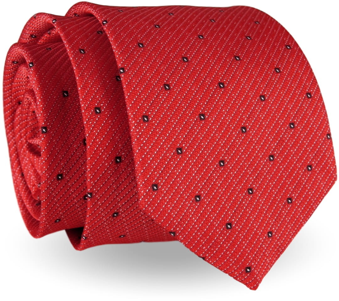 Krawat Męski Elegancki Modny klasyczny szeroki czerwony we wzory G241
