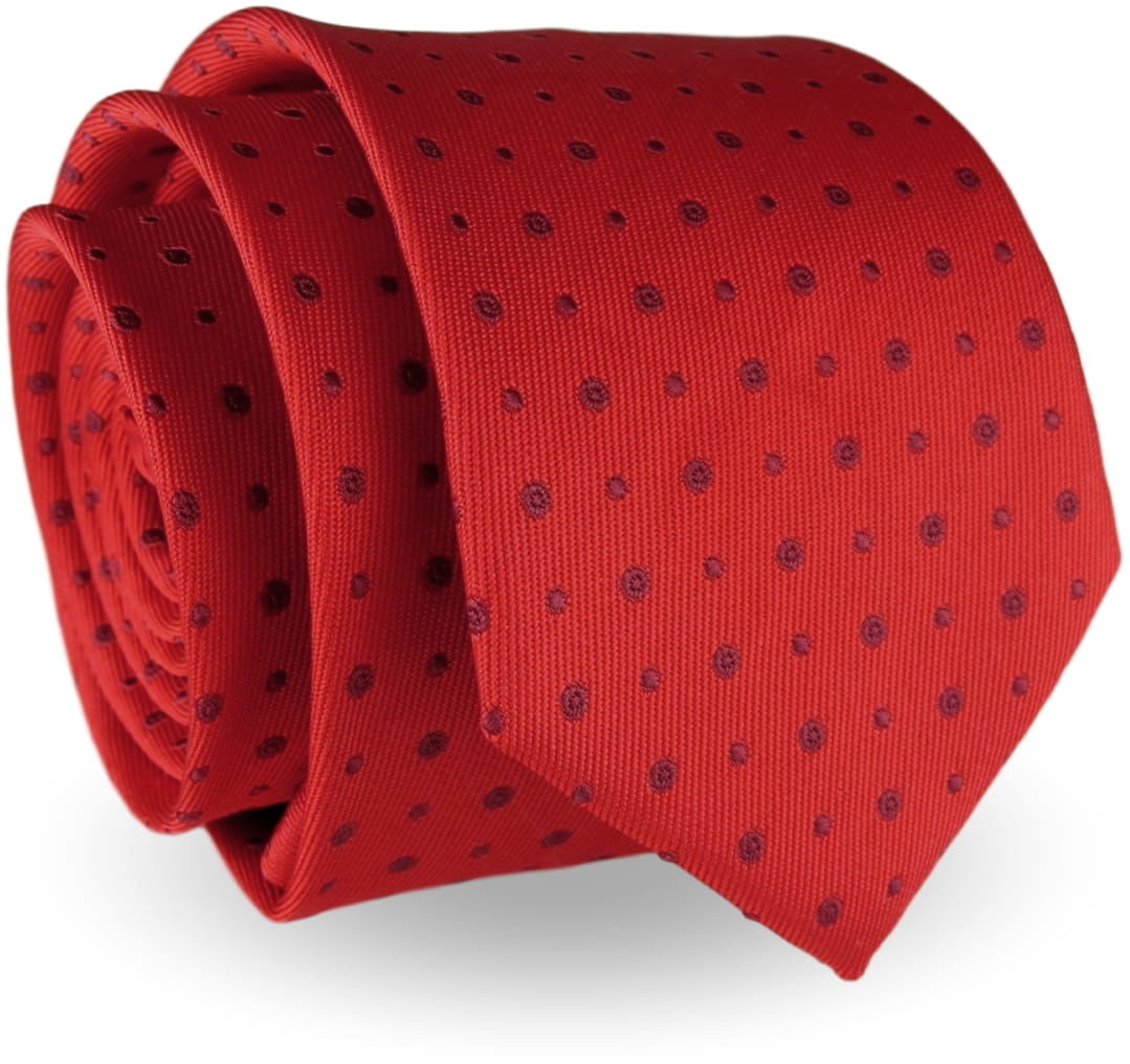Krawat Męski Elegancki Modny klasyczny szeroki czerwony we wzory G242