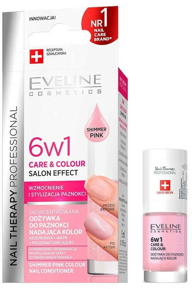 Eveline Cosmetics Nail Therapy Professional Odżywka do paznokci nadająca kolor 6w1 nagelpflegeset 5.0 ml