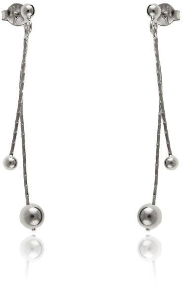 Eleganckie długie wiszące srebrne kolczyki gładkie kulki kuleczki balls srebro 925