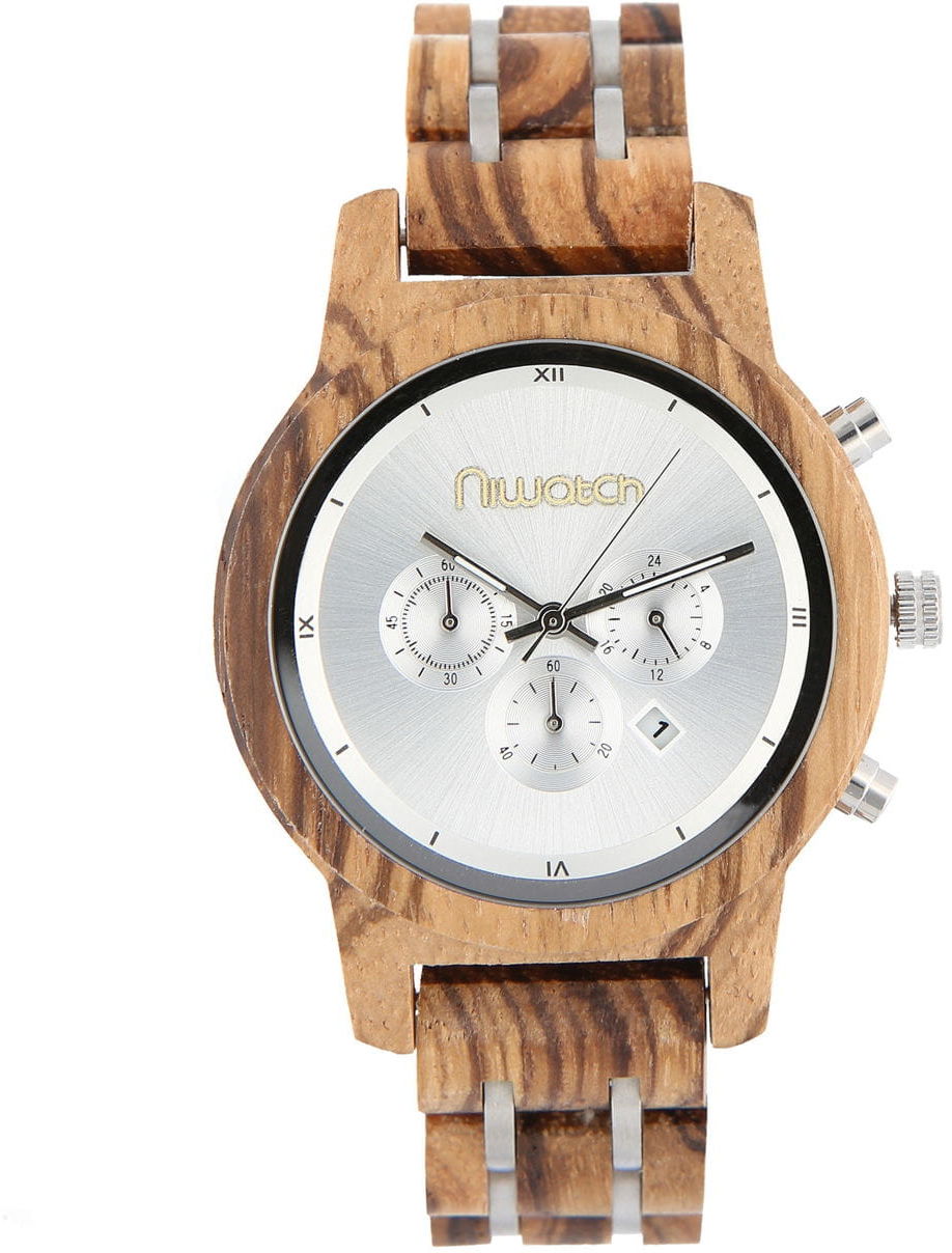 Damski zegarek drewniany Niwatch CHRONO - ZEBRAWOOD