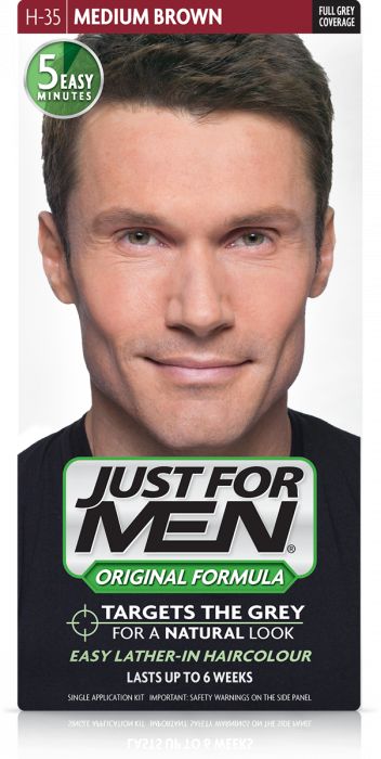 Just For Men H-35 ŚREDNI BRĄZ Odsiwiacz, Szampon 60ml