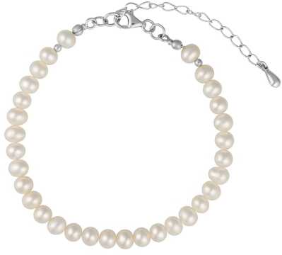 ADA bransoletka małe perły białe naturalne regulowana srebro