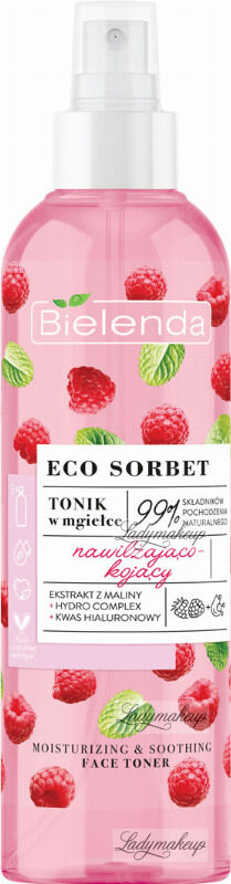 Bielenda - ECO SORBET - FACE TONER - Nawilżająco-kojący tonik do twarzy w mgiełce - 200 ml