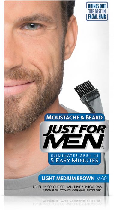 Just For Men M-30 JASNY-ŚREDNI BRĄZ Odsiwiacz, Żel broda,wąsy,baki 2x14,2g
