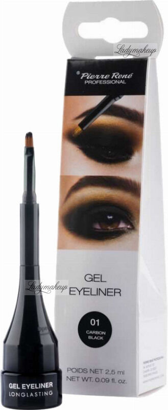 Pierre René - Gel Eyeliner - Wodoodporny eyeliner w żelu - 01 CARBON BLACK
