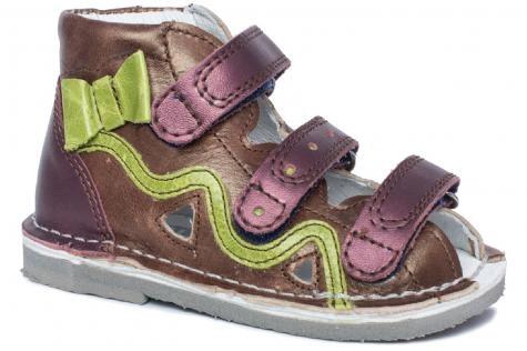 BARTEK 11686/5-V067 kapcie / sandały profilaktyczne dziewczęce - brown burgundy