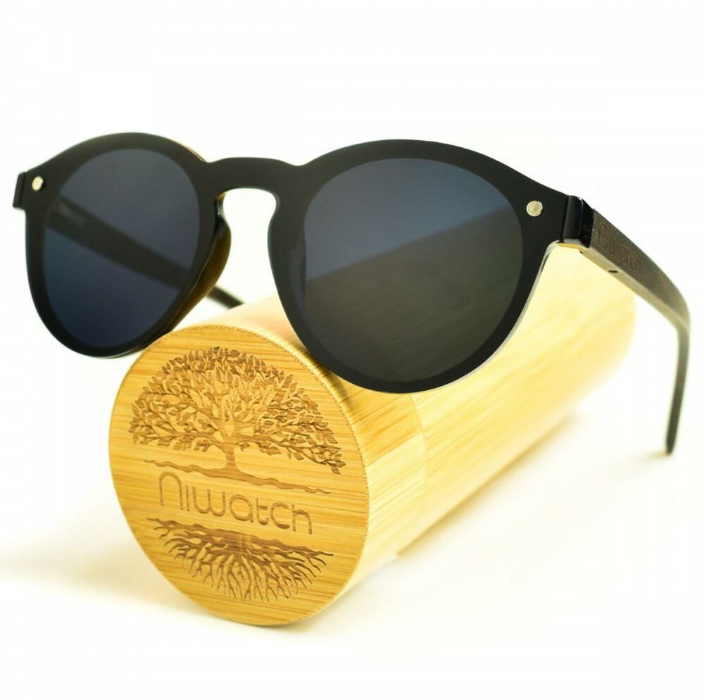 Drewniane okulary przeciwsłoneczne Niwatch Cassiopeia Black & Heban