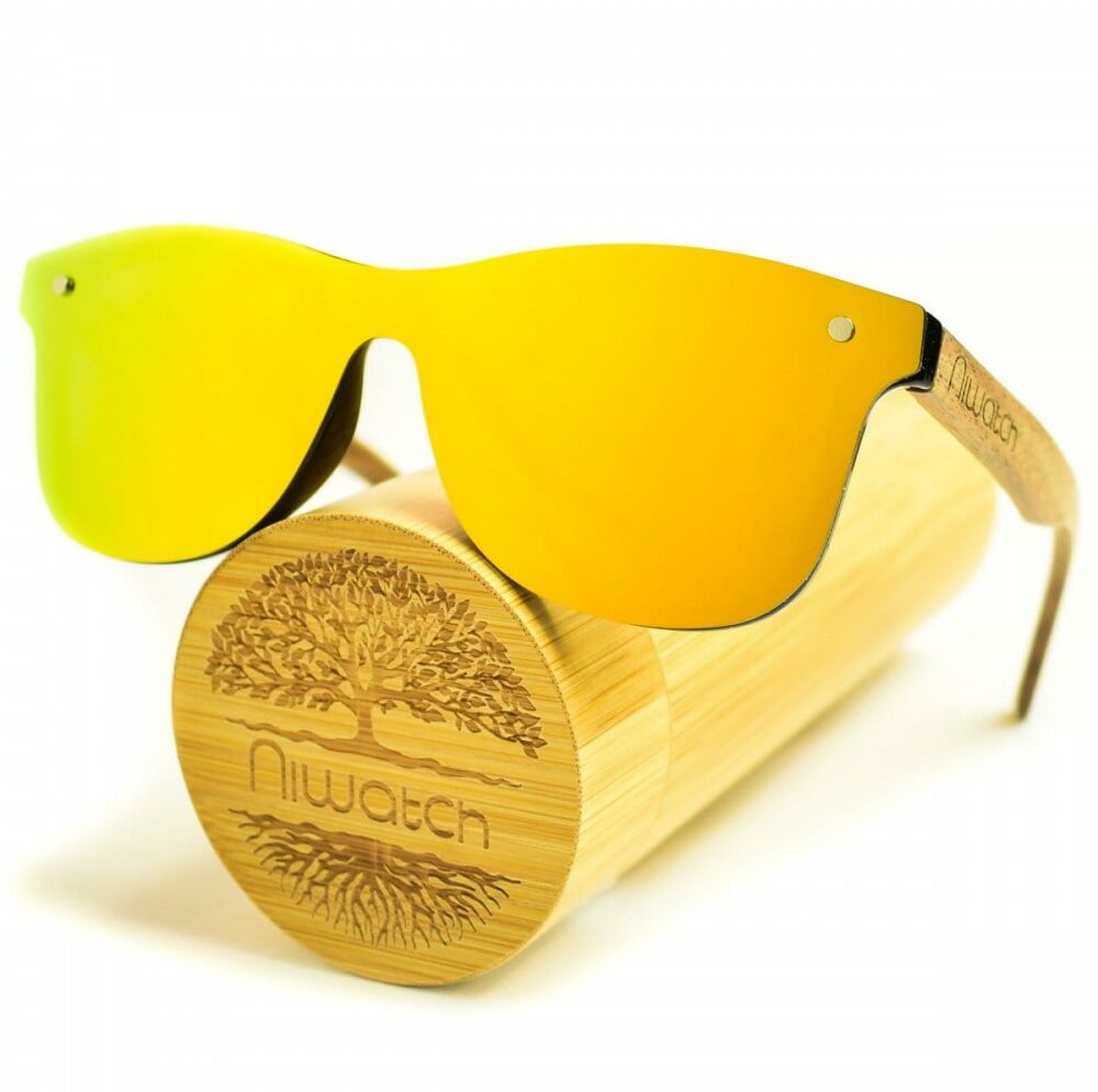Drewniane okulary przeciwsłoneczne Niwatch Orion Yellow