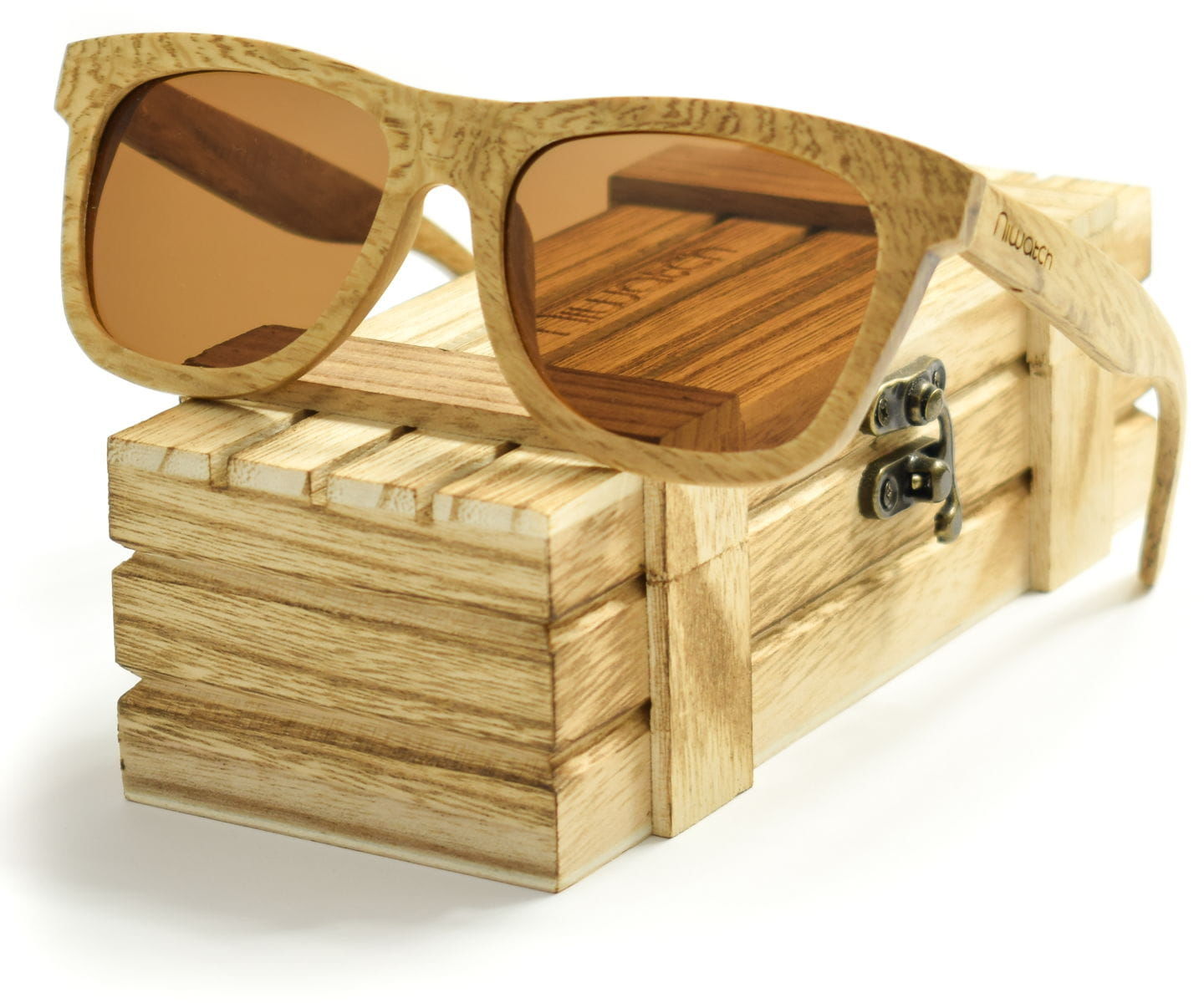 Drewniane okulary przeciwsłoneczne Niwatch Dorado Brown